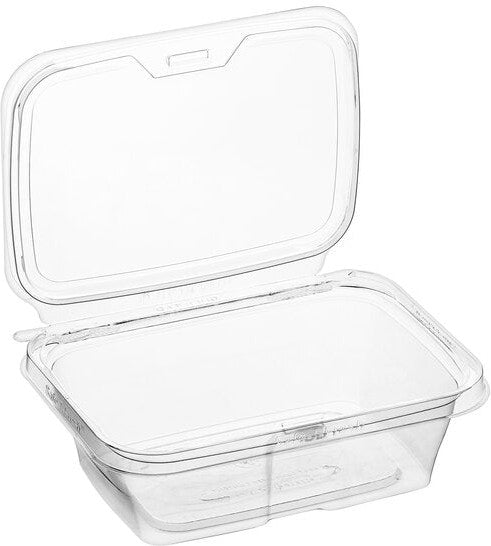 Inline Plastic - 24 Oz Tamper Clear Square Hinged Container, 200/Cs - 073858