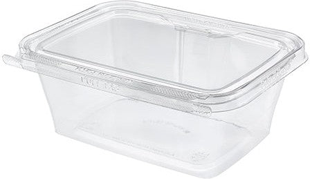 Inline Plastic - 32 Oz Tamper Clear Square Hinged Container, 200/Cs - 073984