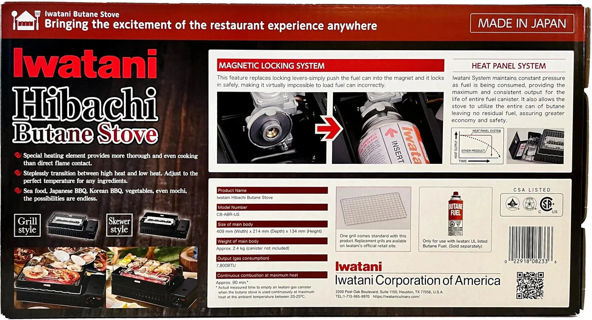 Iwatani - Hibachi Portable Grill BBQ Butane Stove - CB-ABR-US