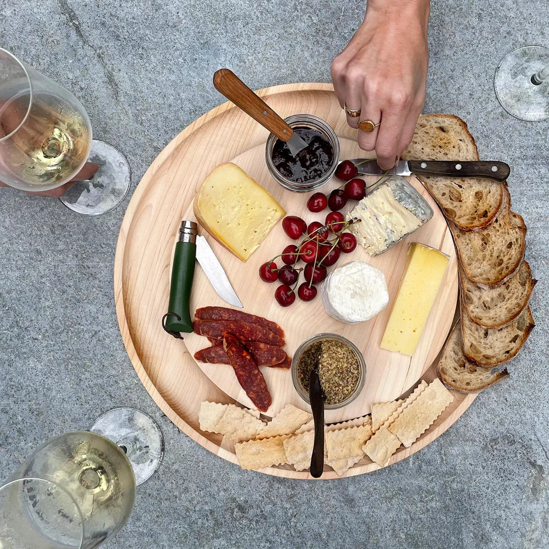 J.K. Adams - 16" x 1" Round Shelburne Cheese Board - SCB-16R