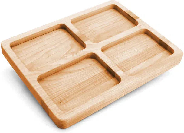 J.K. Adams - 12" x 9" Newbury Maple Divided Serving Board - NWB-1209-M