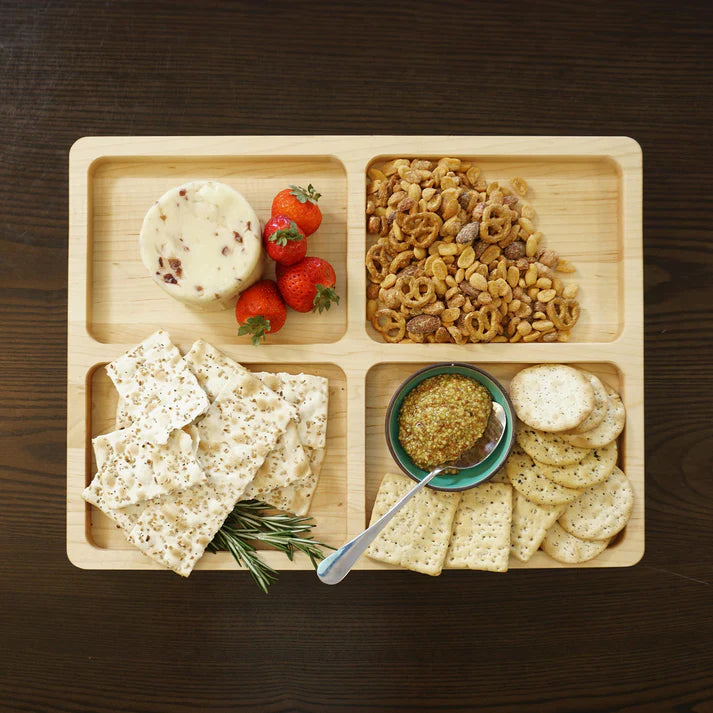 J.K. Adams - 16" x 12" Newbury Maple Divided Serving Board - NWB-1612-M