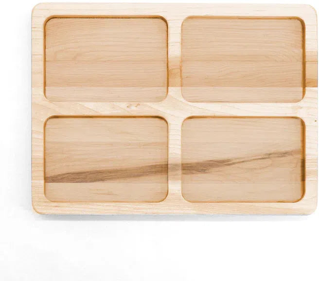 J.K. Adams - 12" x 9" Newbury Maple Divided Serving Board - NWB-1209-M