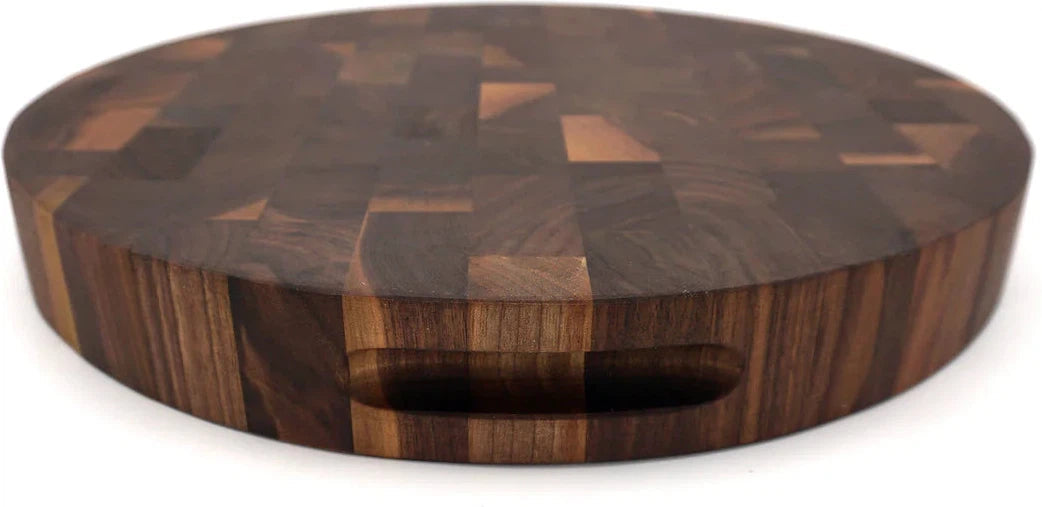 J.K. Adams - 16" x 2" Round Walnut Professional Series End Grain Cutting Board - PRO-16R-W
