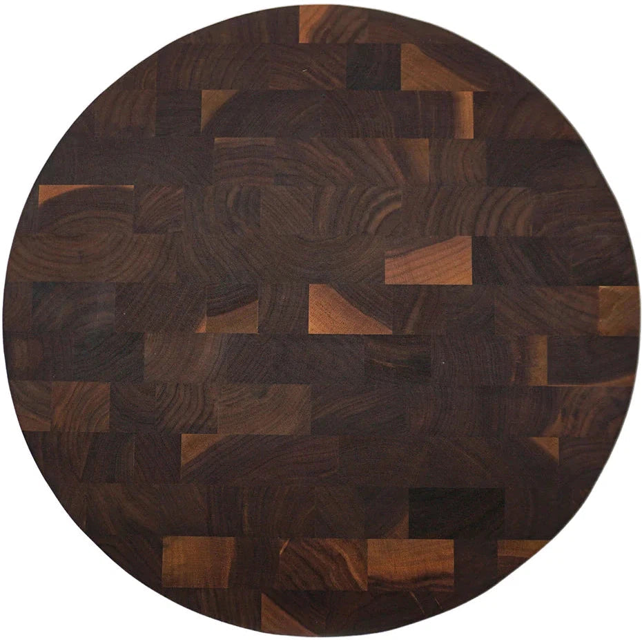 J.K. Adams - 16" x 2" Round Walnut Professional Series End Grain Cutting Board - PRO-16R-W