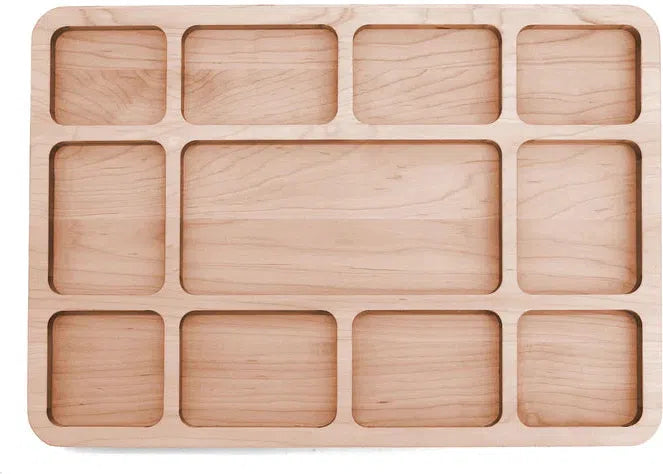 J.K. Adams - 20" x 14" Newbury Maple Divided Serving Board - NWB-2014-M