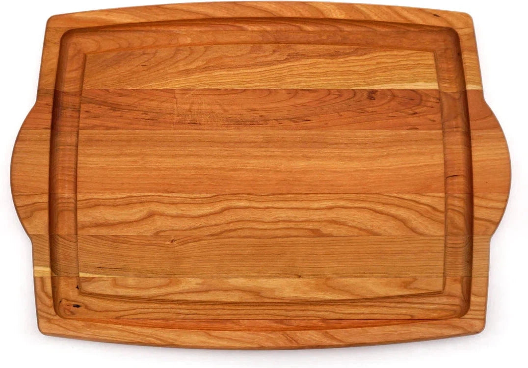 J.K. Adams - 20" x 14" x 0.75" Cherry Farmhouse Carver with Handles - FARM-2014-HD-CY - DISCONTINUED