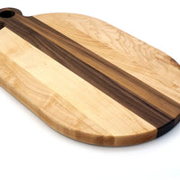 J.K. Adams - 21" x 12" x 0.75" Maple/Walnut Burke Handled Server - BRK-2112