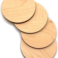 J.K. Adams - 4" x 0.31" Maple Round Coaster, Pack of 4 - MC-4R