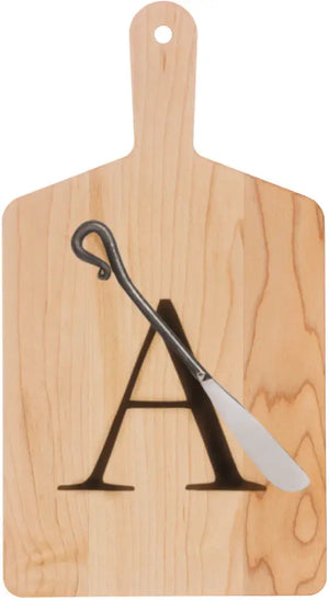 J.K. Adams - "A" Monogram Cheese Board Gift Set with Knife - MCB-1106-A