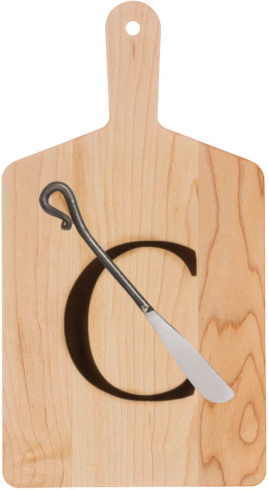 J.K. Adams - "C" Monogram Cheese Board Gift Set with Knife - MCB-1106-C