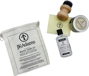 J.K. Adams - Classic Wood Care Kit Mineral Oil, Beeswax, Applicator, Sanding Sponge - W CK-CLASSIC