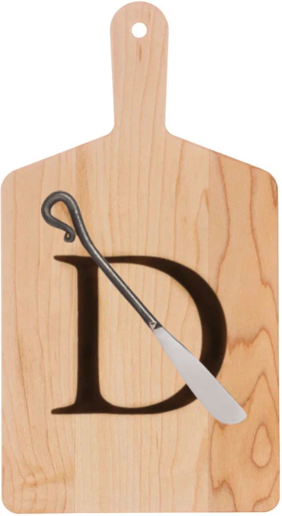 J.K. Adams - "D" Monogram Cheese Board Gift Set with Knife - MCB-1106-D