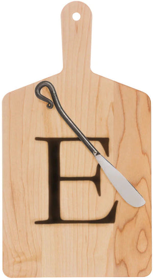 J.K. Adams - "E" Monogram Cheese Board Gift Set with Knife - MCB-1106-E