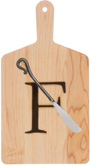 J.K. Adams - "F" Monogram Cheese Board Gift Set with Knife - MCB-1106-F