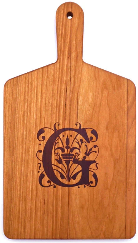 J.K. Adams - "G" Cherry Monogram Cheese Board Gift Set - MCB-1106-CY-G