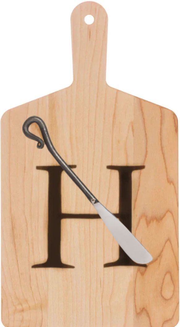 J.K. Adams - "H" Monogram Cheese Board Gift Set with Knife - MCB-1106-H