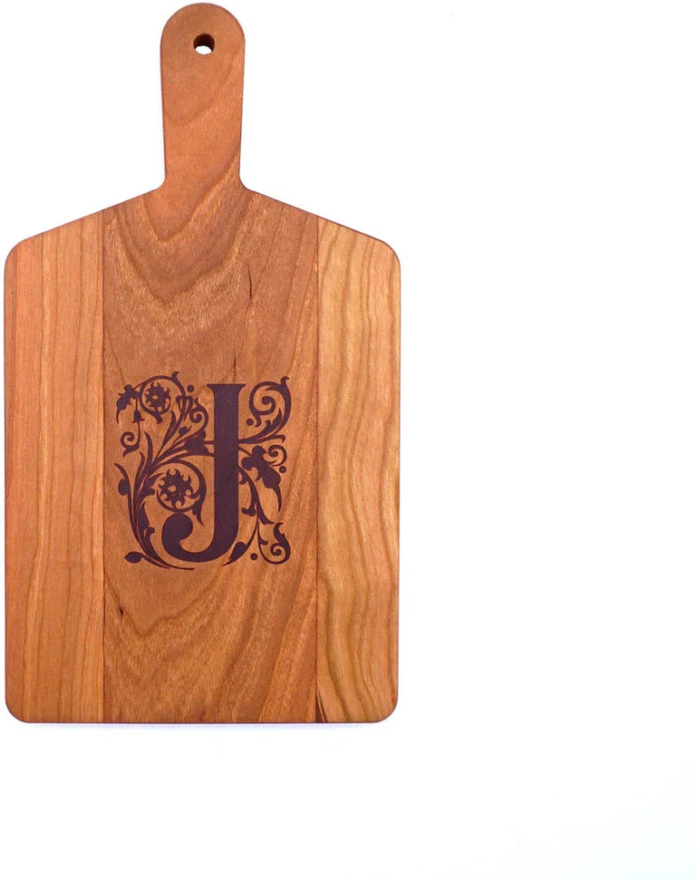 J.K. Adams - "J" Cherry Monogram Cheese Board Gift Set - MCB-1106-CY-J