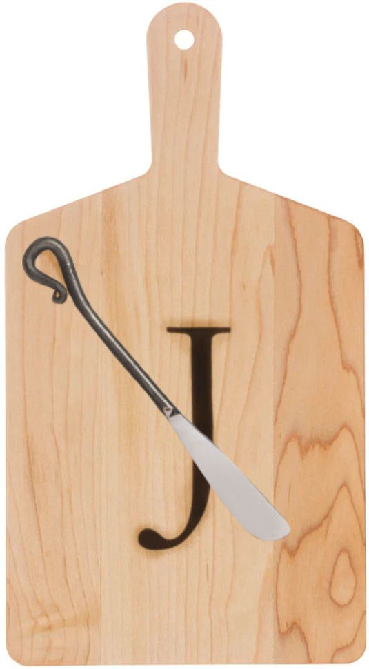 J.K. Adams - "J" Monogram Cheese Board Gift Set with Knife - MCB-1106-J