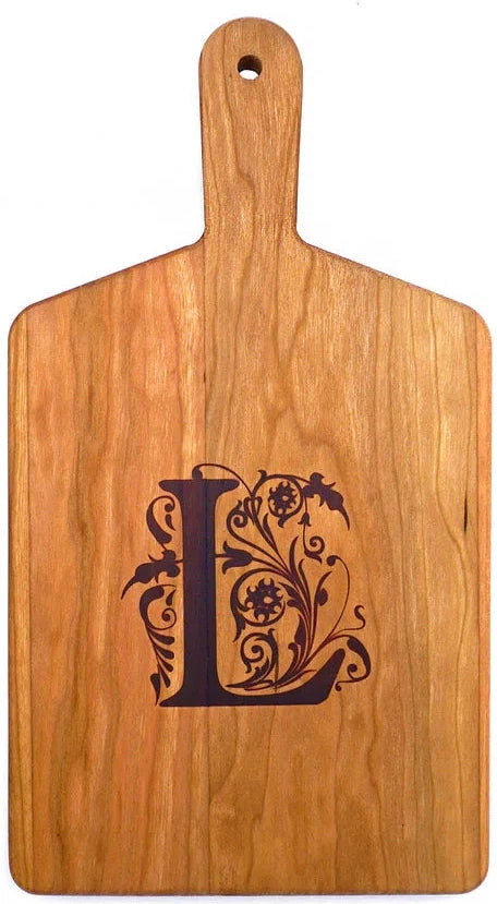 J.K. Adams - "L" Cherry Monogram Cheese Board Gift Set - MCB-1106-CY-L
