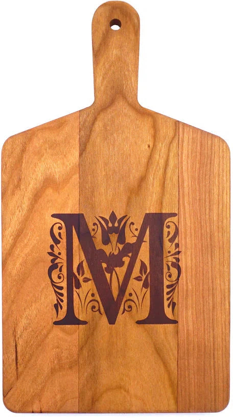 J.K. Adams - "M" Cherry Monogram Cheese Board Gift Set - MCB-1106-CY-M