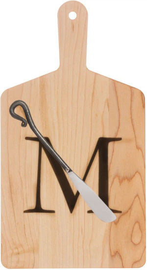 J.K. Adams - "M" Monogram Cheese Board Gift Set with Knife - MCB-1106-M