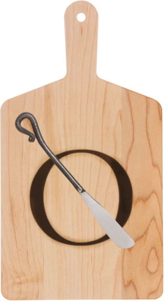 J.K. Adams - "O" Monogram Cheese Board Gift Set with Knife - MCB-1106-O