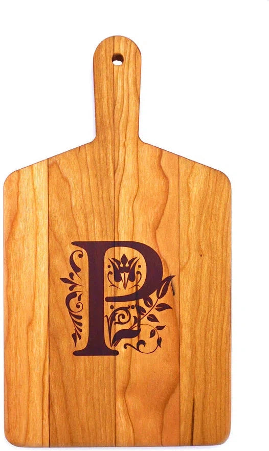 J.K. Adams - "P" Cherry Monogram Cheese Board Gift Set - MCB-1106-CY-P