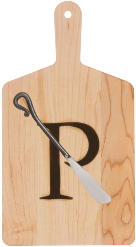 J.K. Adams - "P" Monogram Cheese Board Gift Set with Knife - MCB-1106-P