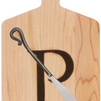 J.K. Adams - "P" Monogram Cheese Board Gift Set with Knife - MCB-1106-P