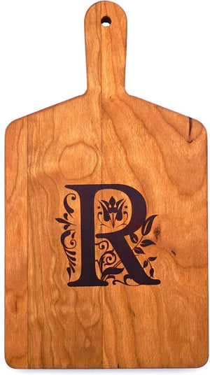 J.K. Adams - "R" Cherry Monogram Cheese Board Gift Set - MCB-1106-CY-R