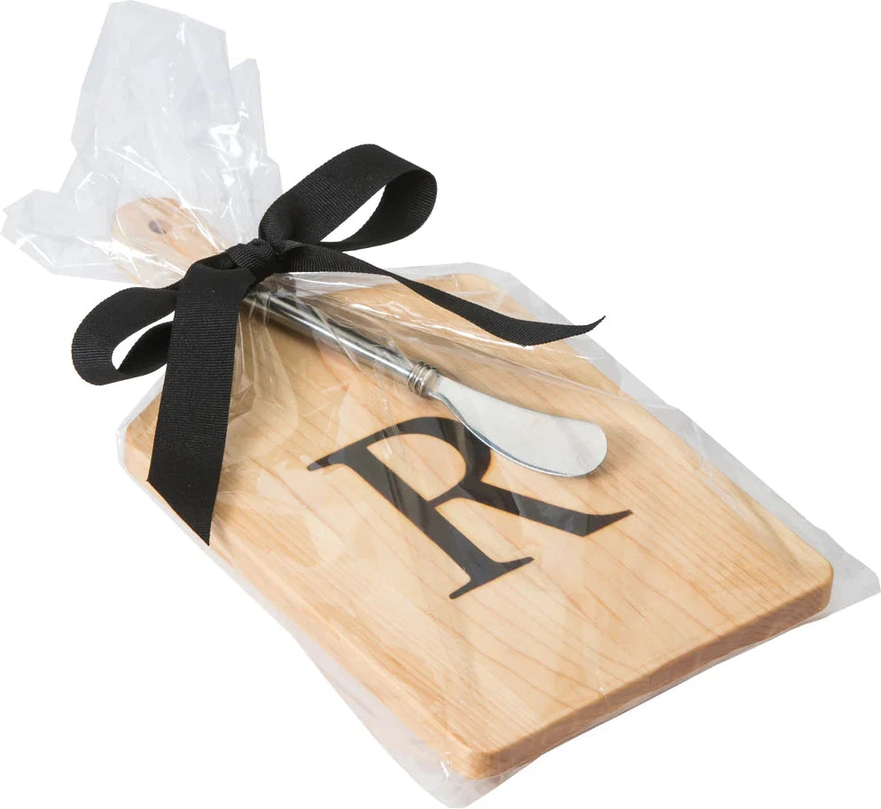 J.K. Adams - "R" Monogram Cheese Board Gift Set with Knife - MCB-1106-R