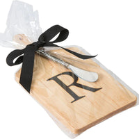 J.K. Adams - "R" Monogram Cheese Board Gift Set with Knife - MCB-1106-R