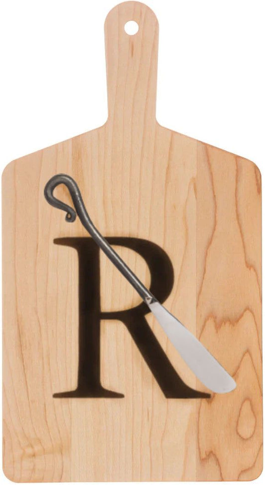 J.K. Adams - "R" Monogram Cheese Board Gift Set with Knife - MCB-1106-R