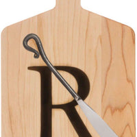 J.K. Adams - "R" Monogram Cheese Board Gift Set with Knife - MCB-1106-R
