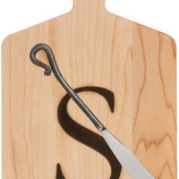 J.K. Adams - "S" Monogram Cheese Board Gift Set with Knife - MCB-1106-S