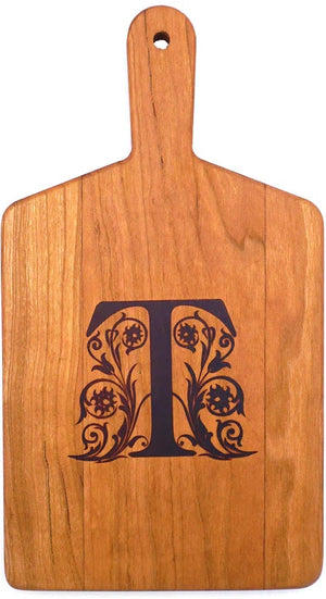 J.K. Adams - "T" Cherry Monogram Cheese Board Gift Set - MCB-1106-CY-T