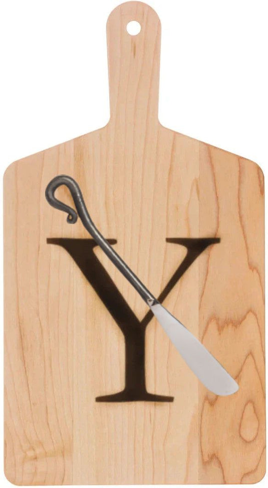 J.K. Adams - "Y" Monogram Cheese Board Gift Set with Knife - MCB-1106-Y