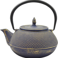 Ja By Frieling - Arare 40 Ounce Blue/Gold Cast Iron Teapot with Stainless Steel Infuser - J25570