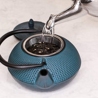 Ja By Frieling - Arare 40 Oz Teal Cast Iron Teapot with Stainless Steel Infuser - J25313