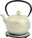 Ja By Frieling - Dim 34 Ounce Cast Iron Mint/Gold Teapot and Trivet with Stainless Steel Infuser - J25735