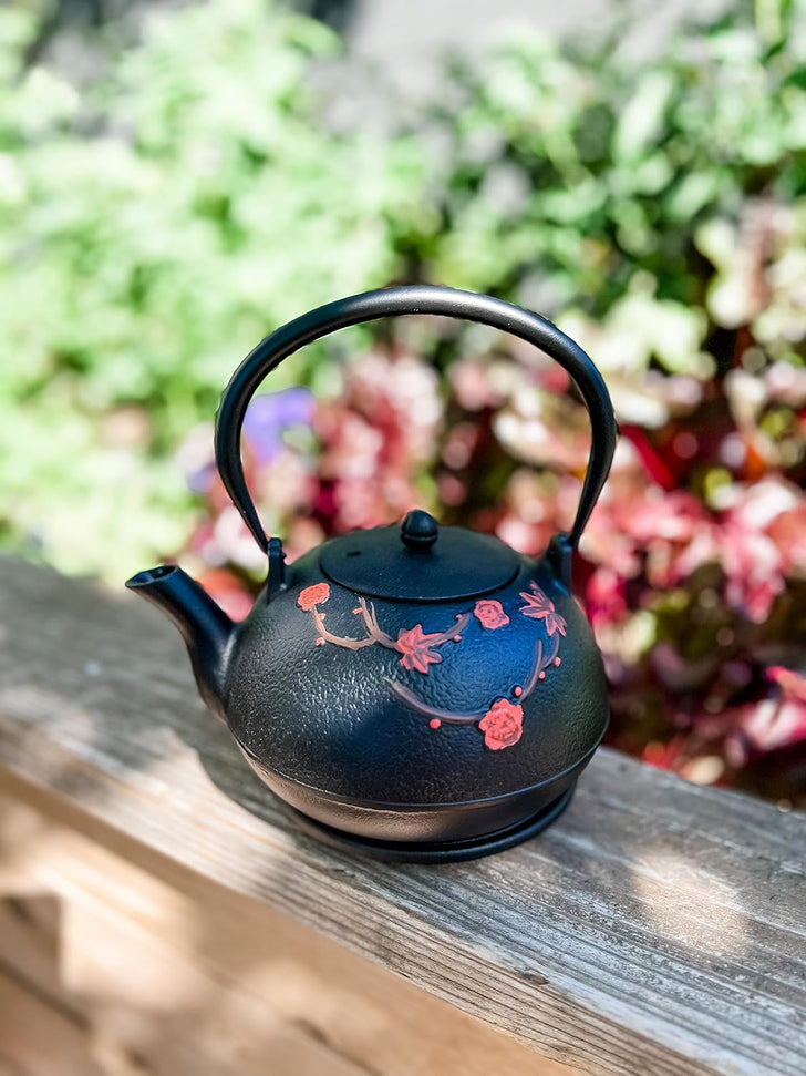 Ja By Frieling - Hama 34 Ounce Black Cast Iron Teapot with Stainless Steel Infuser and Trivet - J25361