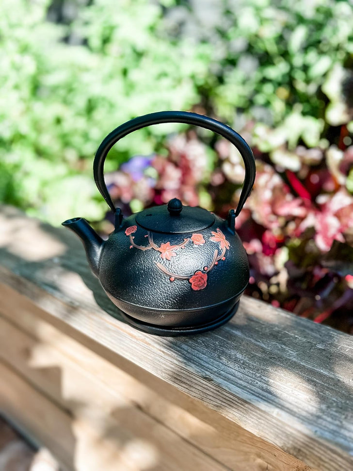 Ja By Frieling - Hama 34 Ounce Black Cast Iron Teapot with Stainless Steel Infuser and Trivet - J25361