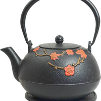 Ja By Frieling - Hama 34 Ounce Black Cast Iron Teapot with Stainless Steel Infuser and Trivet - J25361