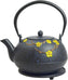 Ja By Frieling - Hama 34 fl. oz. Black/Yellow Cast Iron Teapot & Cast Iron Trivet with Stainless Steel Infuser - J25619