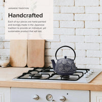 Ja By Frieling - Hani 40 Ounce Blue/Silver Cast Iron Teapot with Stainless Steel Infuser - J25481