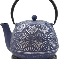 Ja By Frieling - Hani 40 Ounce Blue/Silver Cast Iron Teapot with Stainless Steel Infuser - J25481