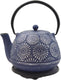 Ja By Frieling - Hani 40 Ounce Blue/Silver Cast Iron Teapot with Stainless Steel Infuser - J25481