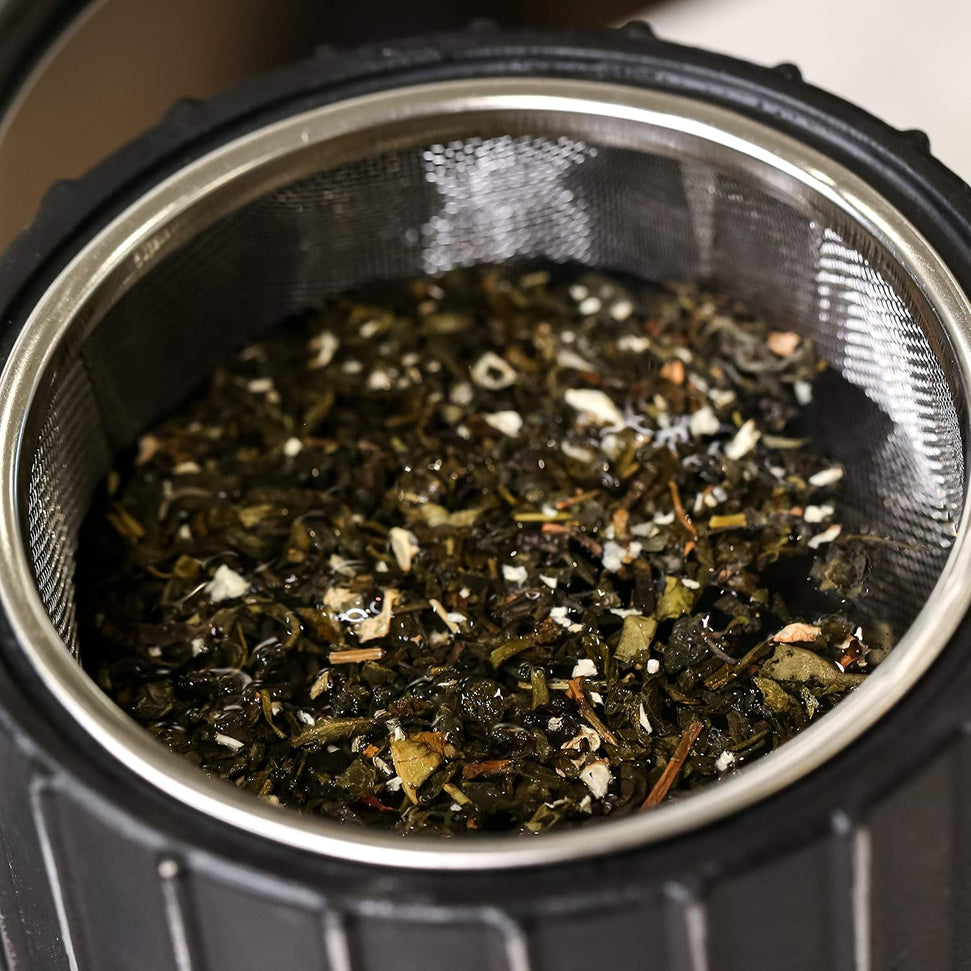 Ja By Frieling - Mariage 34 fl. oz. Black/Silver Cast Iron Teapot & Trivet with Stainless Steel Tea Infuser - J25669