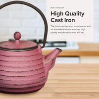 Ja By Frieling - Nabe 17 Oz Lavender Cast Iron Teapot with Stainless Steel Infuser - J25137